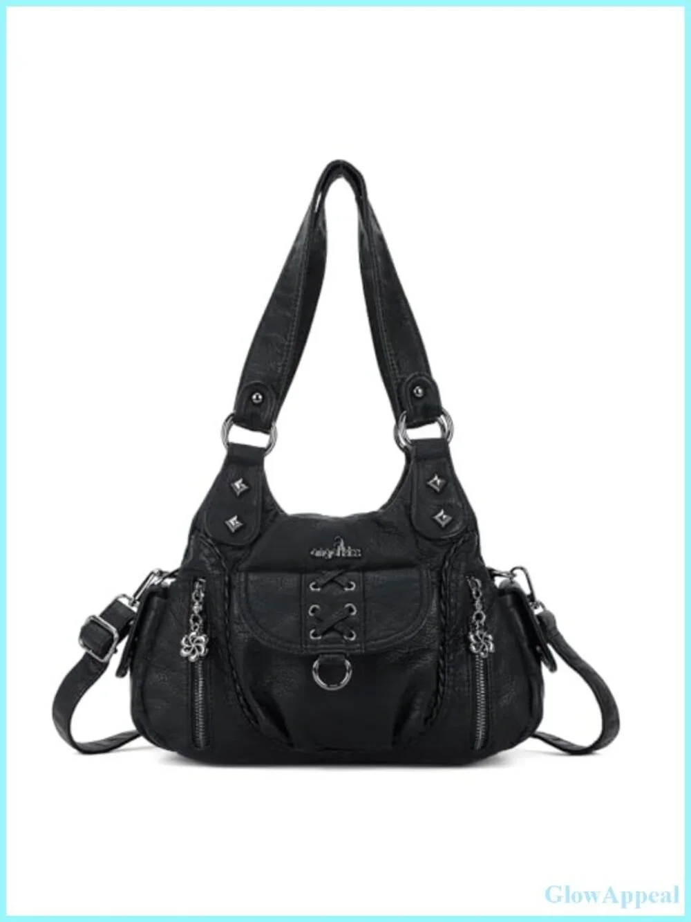 Y2K Hobo Shoulder Bag Vegan Leather Multi-Pocket Crossbody Purse